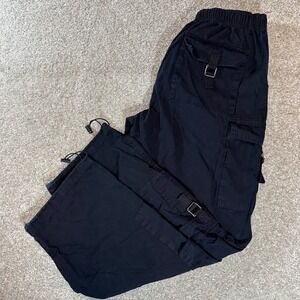 Aeropostale Utility Cargo Pants Women's Medium Black Drawstring Waist Pockets